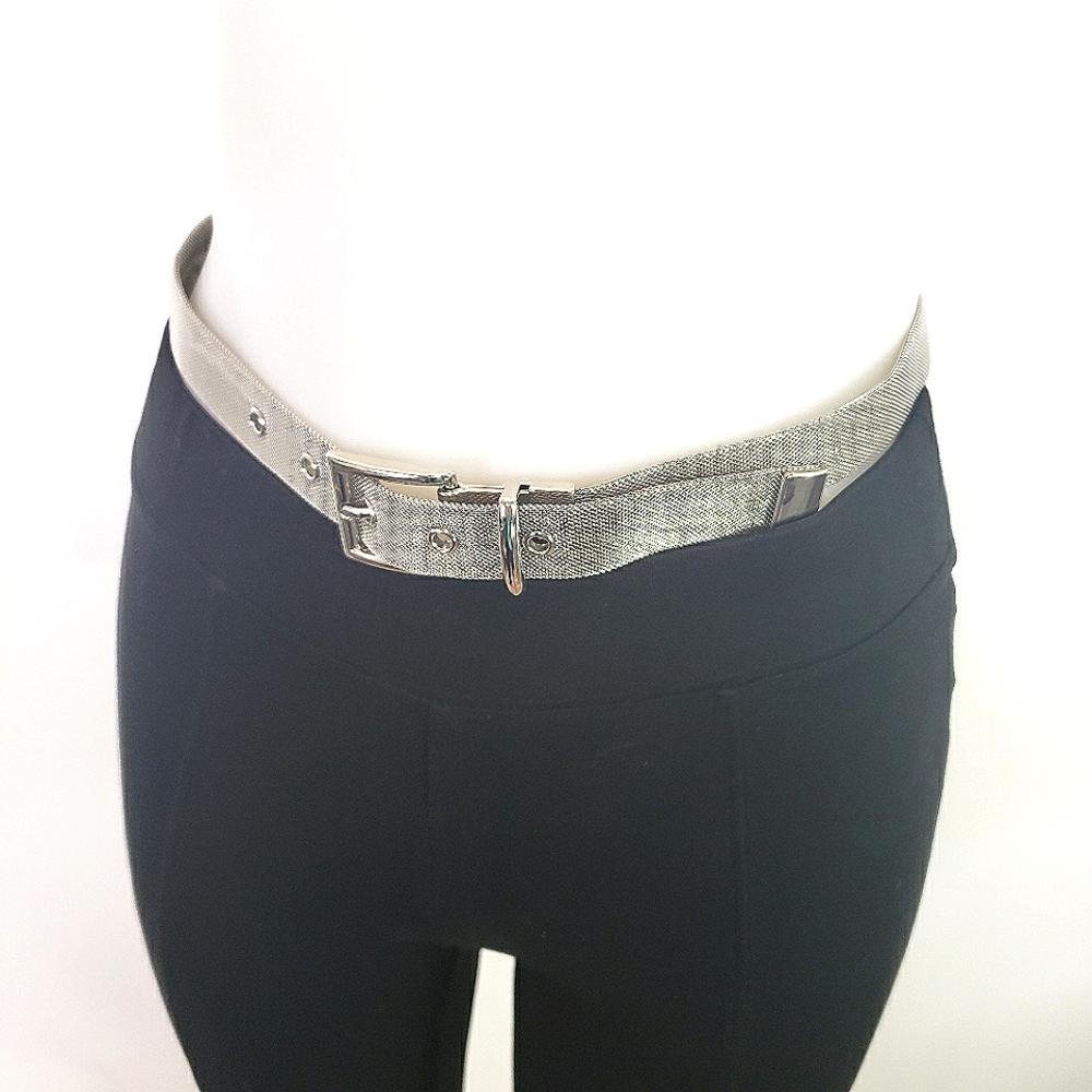 Vintage Century Canada silver chain mesh metal silver belt